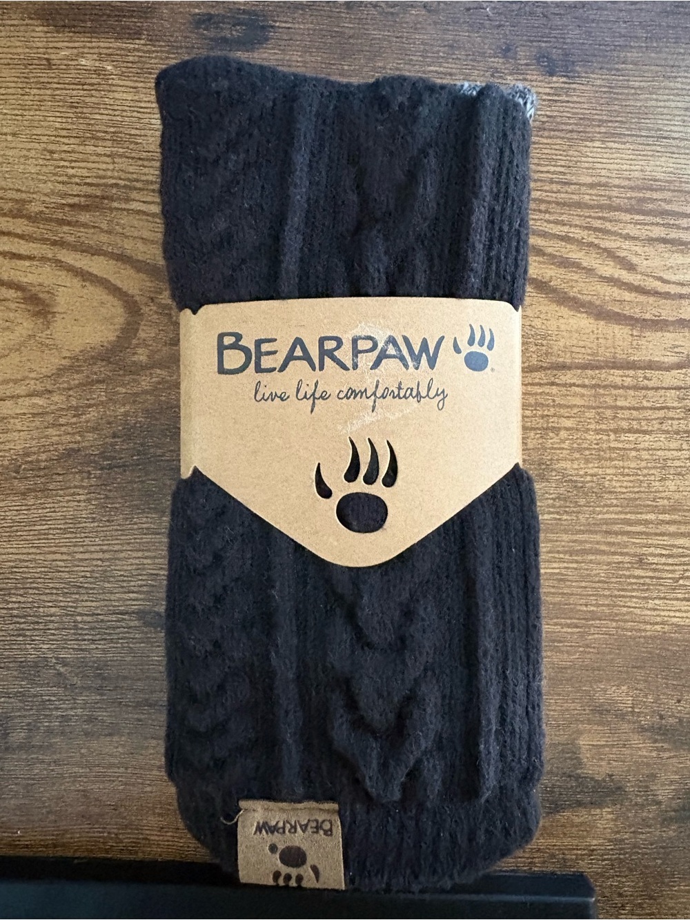 BearPaw Cable Knit Crew Socks